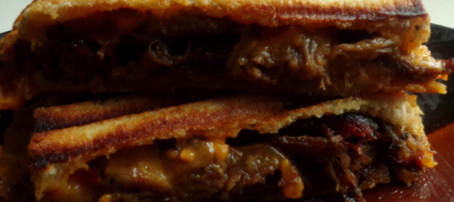 Smoked Pulled Pork Pimento Grilled Cheese Sandwich
