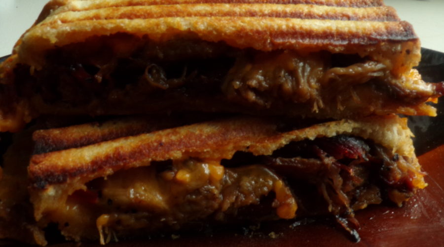 Smoked Pulled Pork Pimento Grilled Cheese Sandwich